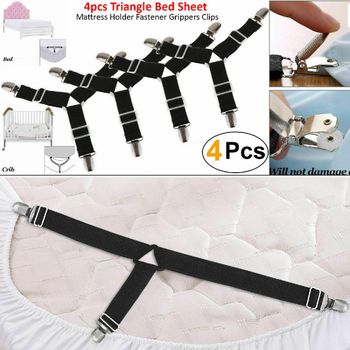 4pcs Bed Suspender Straps Mattress Fastener Holder Triangle Grippers Sheet Clips Accessoires Riemen & bretels Bretels 